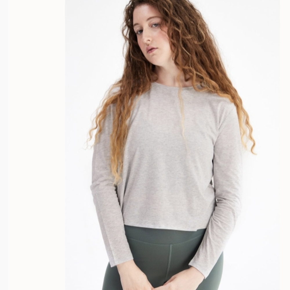 Girlfriend Collective Sea Salt Cupro Long Sleeve Tee